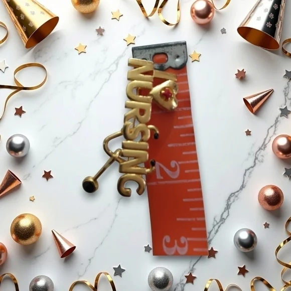 Nursing Pin Brooch Stethoscope RN LPN CNA Gold Tone - Picture 5 of 8